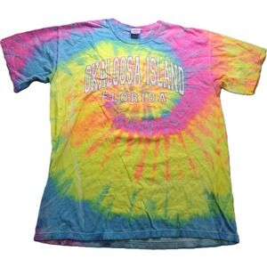 Destinations USA T-Shirt Adult Large Multicolor Tie-Dye Okaloosa Island Florida